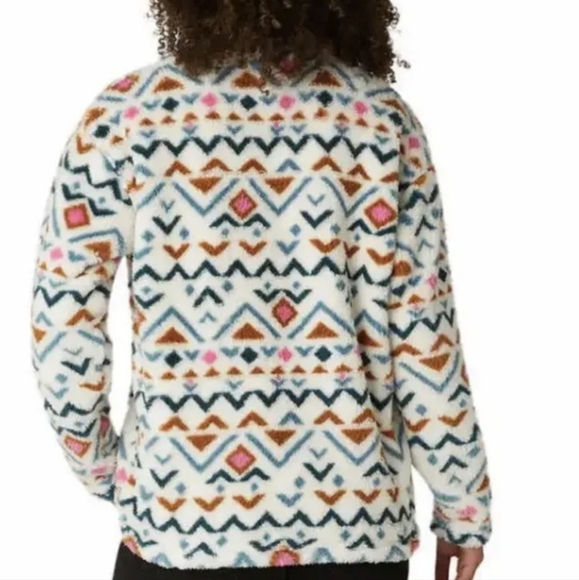 Eddie Bauer Aztec Plush Soft 1/4 Zip Longsleeve Sweater Size Medium - Picture 2 of 13